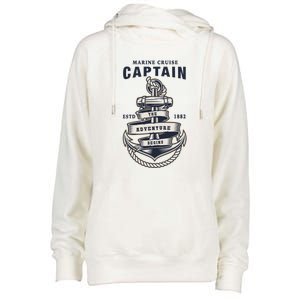 Captain Anchor Boat Anchor And Rope And Ribbon Womens Funnel Neck Pullover Hood