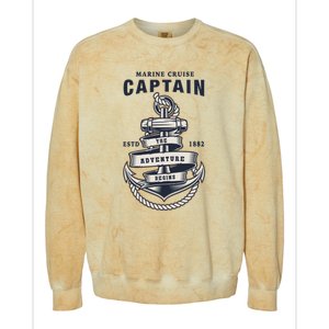 Captain Anchor Boat Anchor And Rope And Ribbon Colorblast Crewneck Sweatshirt