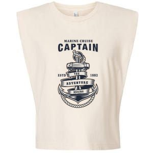 Captain Anchor Boat Anchor And Rope And Ribbon Garment-Dyed Women's Muscle Tee