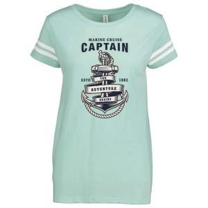 Captain Anchor Boat Anchor And Rope And Ribbon Enza Ladies Jersey Football T-Shirt