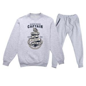 Captain Anchor Boat Anchor And Rope And Ribbon Premium Crewneck Sweatsuit Set