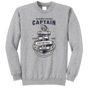 Captain Anchor Boat Anchor And Rope And Ribbon Tall Sweatshirt