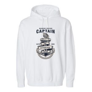 Captain Anchor Boat Anchor And Rope And Ribbon Garment-Dyed Fleece Hoodie