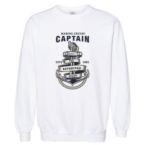 Captain Anchor Boat Anchor And Rope And Ribbon Garment-Dyed Sweatshirt