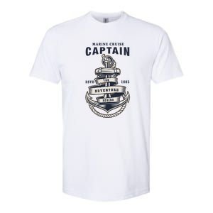 Captain Anchor Boat Anchor And Rope And Ribbon Softstyle CVC T-Shirt