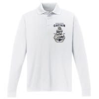 Captain Anchor Boat Anchor And Rope And Ribbon Performance Long Sleeve Polo