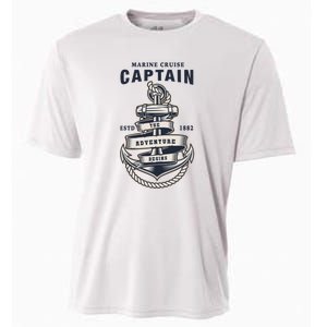 Captain Anchor Boat Anchor And Rope And Ribbon Cooling Performance Crew T-Shirt