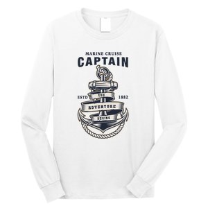 Captain Anchor Boat Anchor And Rope And Ribbon Long Sleeve Shirt