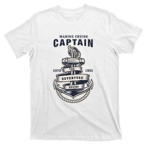 Captain Anchor Boat Anchor And Rope And Ribbon T-Shirt