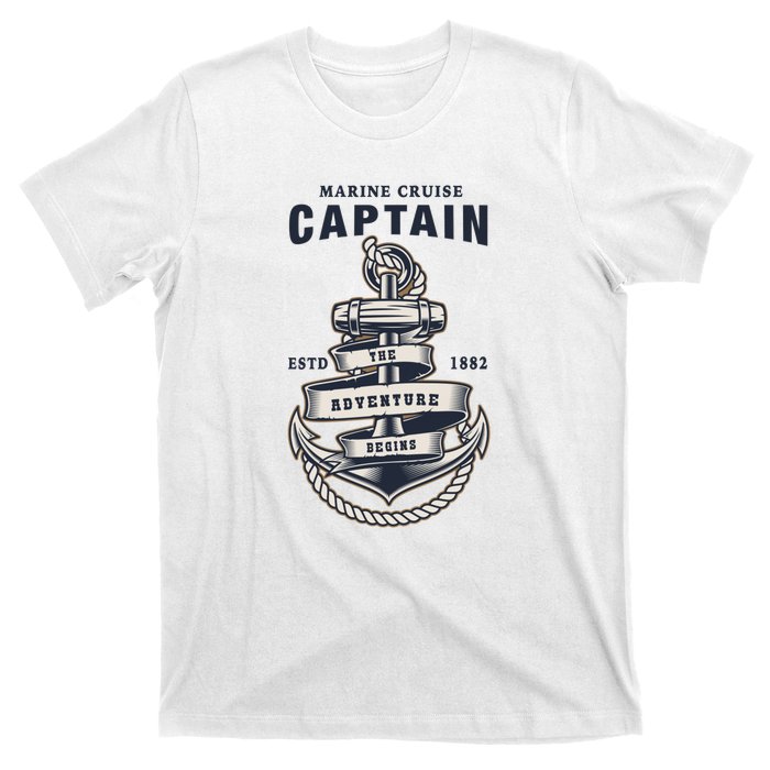 Captain Anchor Boat Anchor And Rope And Ribbon T-Shirt