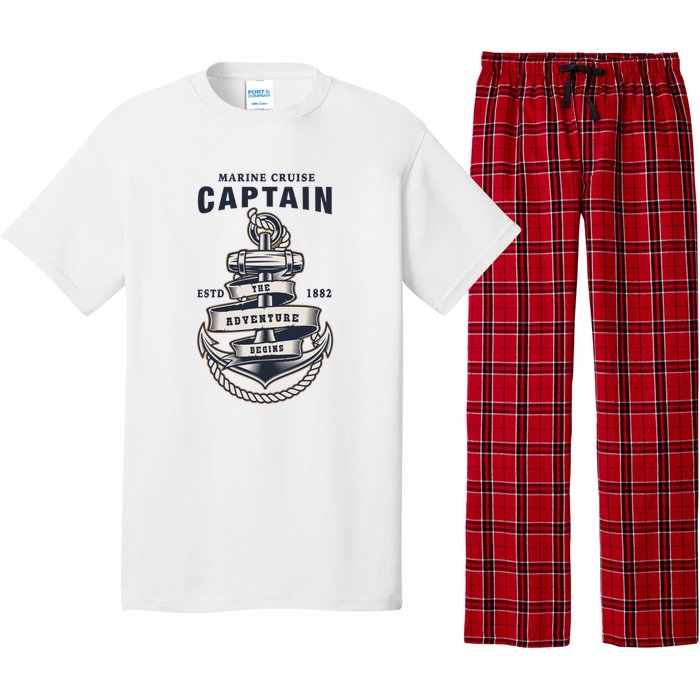 Captain Anchor Boat Anchor And Rope And Ribbon Pajama Set