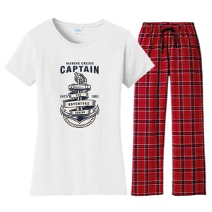 Captain Anchor Boat Anchor And Rope And Ribbon Women's Flannel Pajama Set