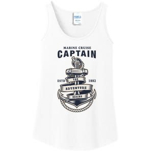 Captain Anchor Boat Anchor And Rope And Ribbon Ladies Essential Tank