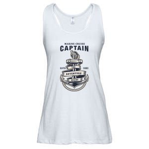 Captain Anchor Boat Anchor And Rope And Ribbon Ladies Essential Flowy Tank