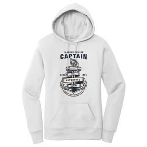 Captain Anchor Boat Anchor And Rope And Ribbon Women's Pullover Hoodie