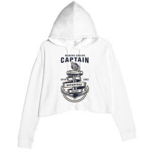 Captain Anchor Boat Anchor And Rope And Ribbon Crop Fleece Hoodie