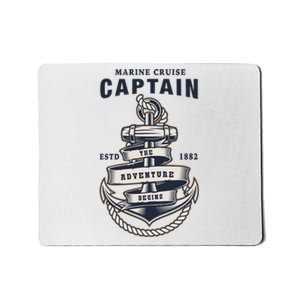 Captain Anchor Boat Anchor And Rope And Ribbon Mousepad