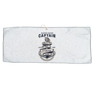 Captain Anchor Boat Anchor And Rope And Ribbon Large Microfiber Waffle Golf Towel