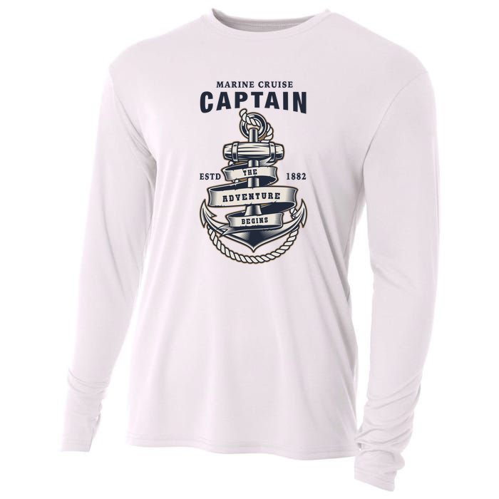 Captain Anchor Boat Anchor And Rope And Ribbon Cooling Performance Long Sleeve Crew