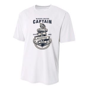 Captain Anchor Boat Anchor And Rope And Ribbon Performance Sprint T-Shirt