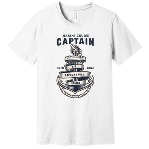 Captain Anchor Boat Anchor And Rope And Ribbon Premium T-Shirt