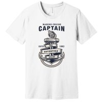 Captain Anchor Boat Anchor And Rope And Ribbon Premium T-Shirt