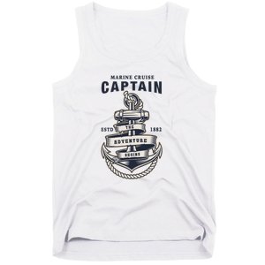 Captain Anchor Boat Anchor And Rope And Ribbon Tank Top