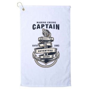 Captain Anchor Boat Anchor And Rope And Ribbon Platinum Collection Golf Towel