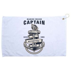 Captain Anchor Boat Anchor And Rope And Ribbon Grommeted Golf Towel