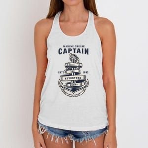 Captain Anchor Boat Anchor And Rope And Ribbon Women's Knotted Racerback Tank