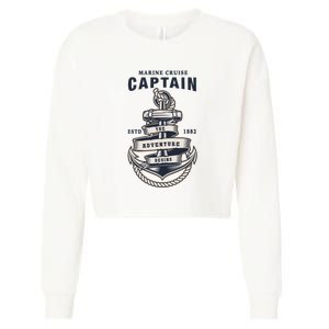 Captain Anchor Boat Anchor And Rope And Ribbon Cropped Pullover Crew