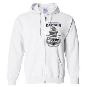 Captain Anchor Boat Anchor And Rope And Ribbon Full Zip Hoodie