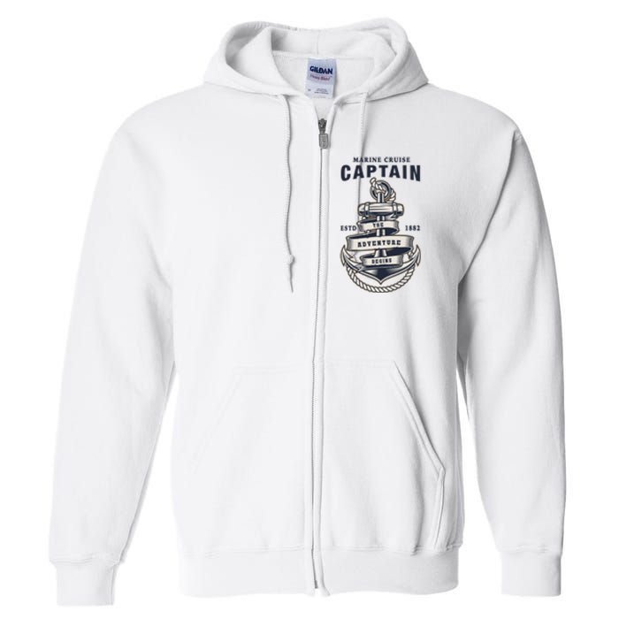 Captain Anchor Boat Anchor And Rope And Ribbon Full Zip Hoodie