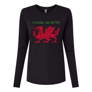 Cymru Am Byth Welsh Rugby Dragon Wales Gift Womens Cotton Relaxed Long Sleeve T-Shirt