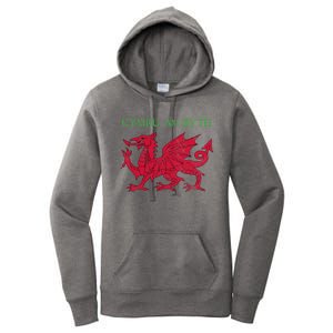 Cymru Am Byth Welsh Rugby Dragon Wales Gift Women's Pullover Hoodie