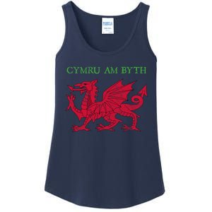 Cymru Am Byth Welsh Rugby Dragon Wales Gift Ladies Essential Tank