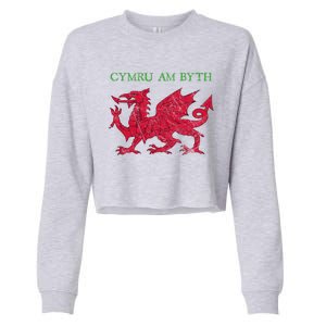 Cymru Am Byth Welsh Rugby Dragon Wales Gift Cropped Pullover Crew