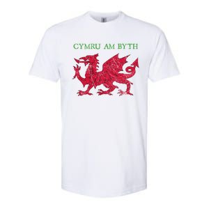 Cymru Am Byth Welsh Rugby Dragon Wales Gift Softstyle® CVC T-Shirt