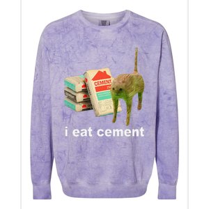 Cat And Book I Eat Cement Colorblast Crewneck Sweatshirt