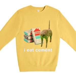 Cat And Book I Eat Cement Premium Crewneck Sweatshirt