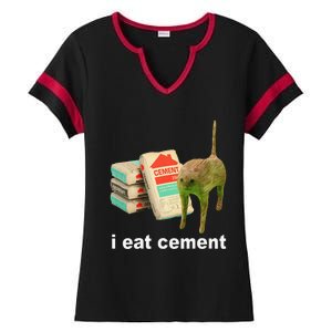 Cat And Book I Eat Cement Ladies Halftime Notch Neck Tee