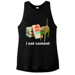 Cat And Book I Eat Cement Ladies PosiCharge Tri-Blend Wicking Tank