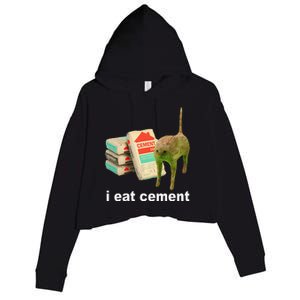 Cat And Book I Eat Cement Crop Fleece Hoodie