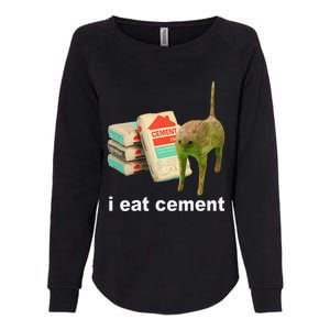 Cat And Book I Eat Cement Womens California Wash Sweatshirt