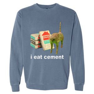 Cat And Book I Eat Cement Garment-Dyed Sweatshirt