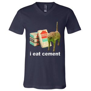 Cat And Book I Eat Cement V-Neck T-Shirt