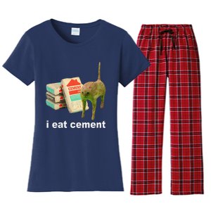 Cat And Book I Eat Cement Women's Flannel Pajama Set