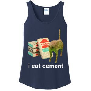 Cat And Book I Eat Cement Ladies Essential Tank