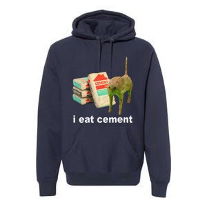 Cat And Book I Eat Cement Premium Hoodie