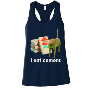 Cat And Book I Eat Cement Women's Racerback Tank